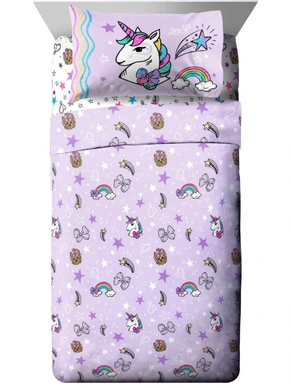 TWIN Purple Unicorn 🦄 & Rainbow 🌈 Reversible Comforter & Sheet Set